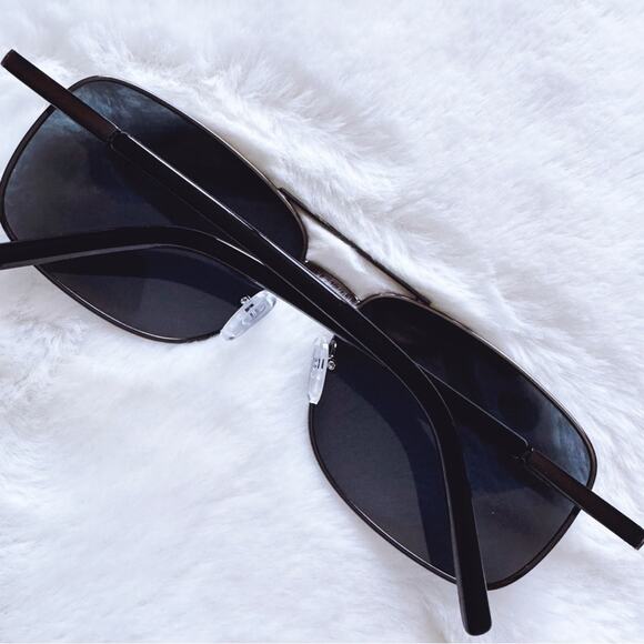 Tessa Black w/ Black Rims Rectangular Polarized Sunglasses - Picture 13 of 14